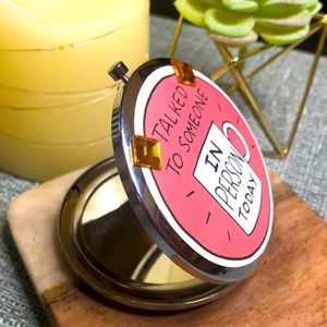 #21sass 💄NWOT Artisan Amber Crystal & Sass Talk Compact Makeup Mirror💄🤷🏼‍♀️